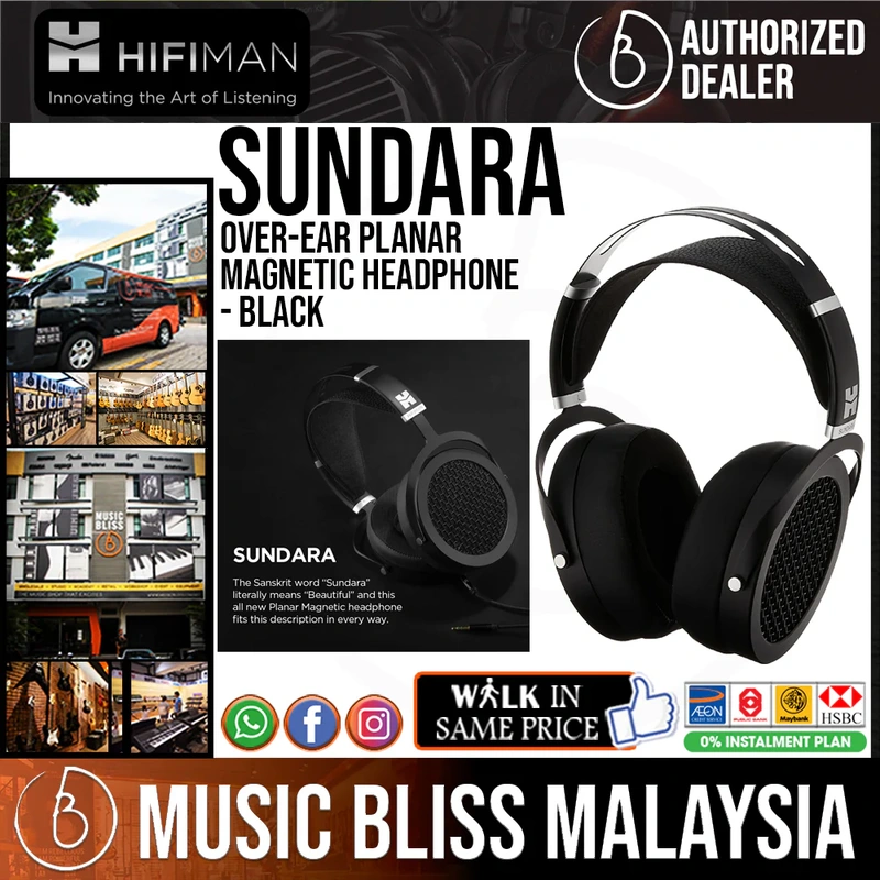 HiFiMAN SUNDARA Over-Ear Planar Magnetic Headphone - Black