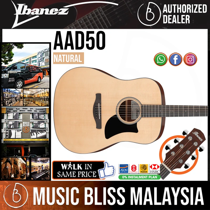 Ibanez AAD50 Advanced Acoustic Guitar - Natural