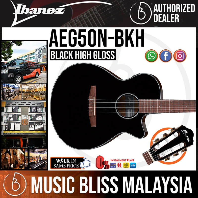 Ibanez AEG50N Acoustic-Electric Guitar - Black High Gloss