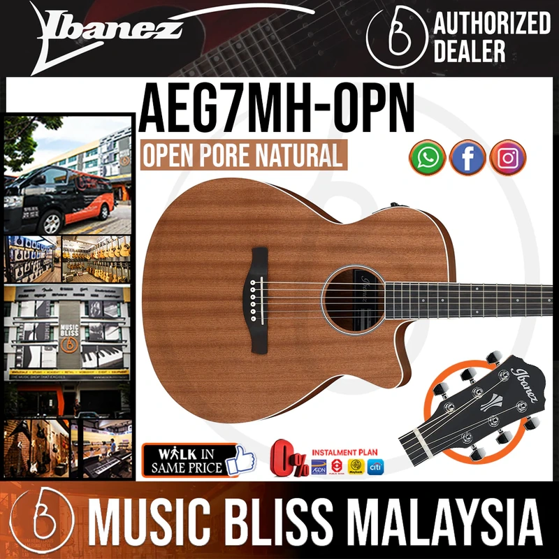 Ibanez AEG7MH Acoustic-Electric Guitar - Open Pore Natural