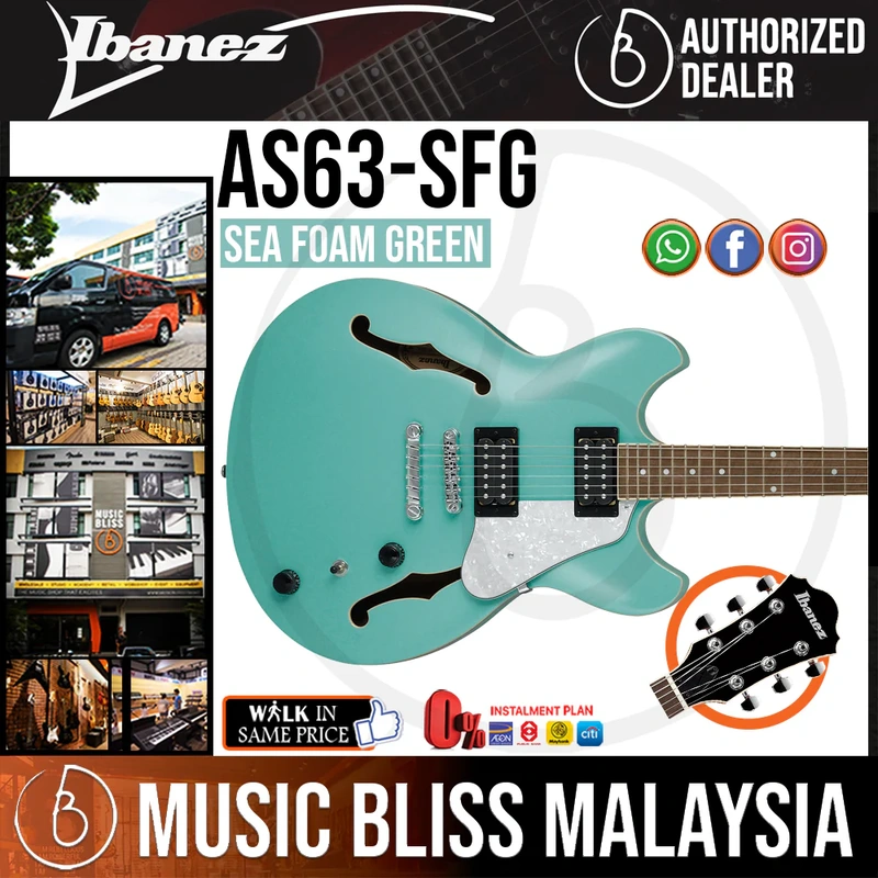 Ibanez Artcore Vibrante AS63 Electric Guitar - Sea Foam Green