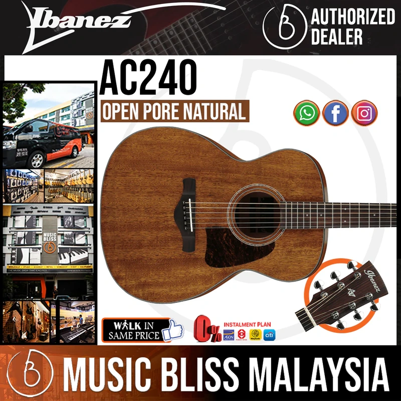 Ibanez Artwood AC240 Acoustic Guitar - Open Pore Natural)