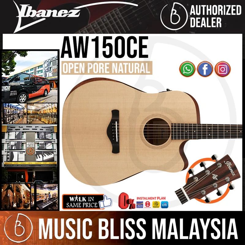 Ibanez Artwood AW150CE Acoustic-Electric Guitar - Open Pore Natural
