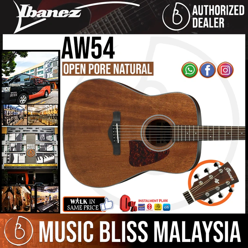 Ibanez AW54 Acoustic Guitar - Open Pore Natural