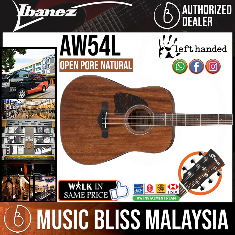 Ibanez AW54L Left-Handed Acoustic Guitar - Open Pore Natural