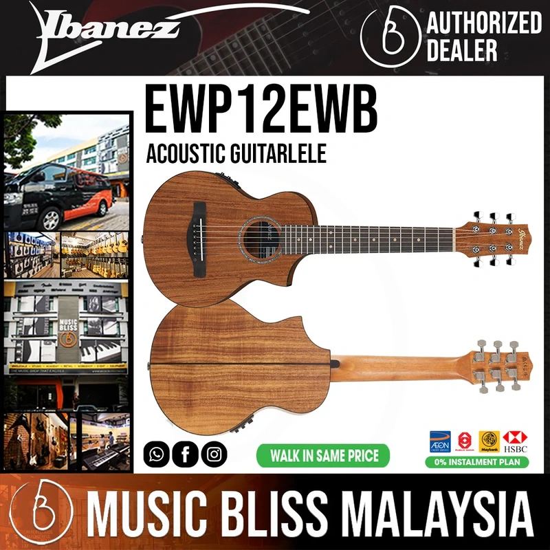 Ibanez EWP12EWB Acoustic Guitarlele with Bag - Open Pore Natural