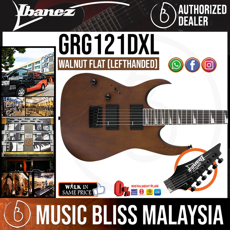 Ibanez GIO GRG121DXL Left-Handed Electric Guitar - Walnut Flat