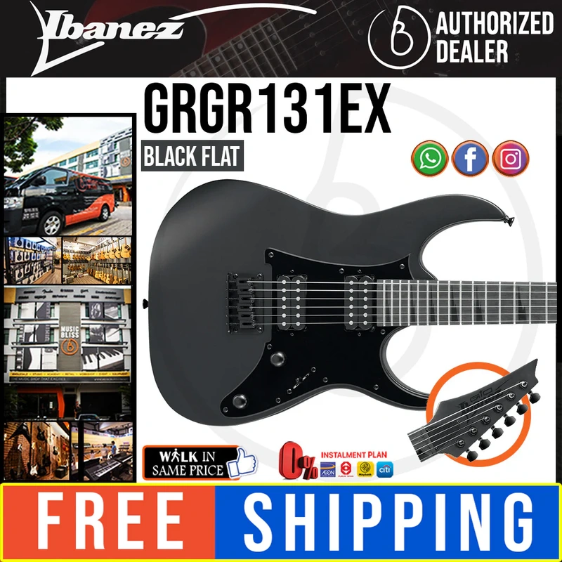 Ibanez Gio GRGR131EX Electric Guitar - Black Flat