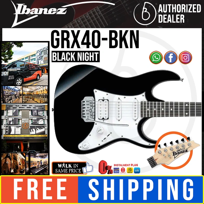 Ibanez GIO GRX40 Electric Guitar with HSS Pickup - Black Night