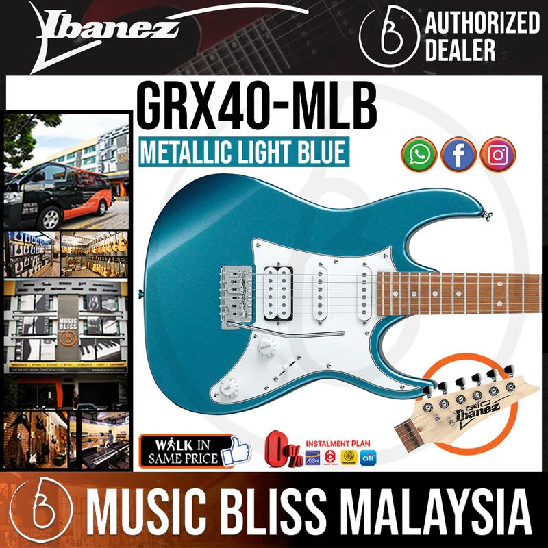 Ibanez GIO GRX40 Electric Guitar with HSS Pickup - Metallic Light Blue