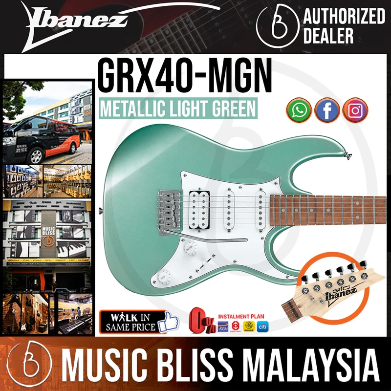 Ibanez GIO GRX40 Electric Guitar with HSS Pickup - Metallic Light Green