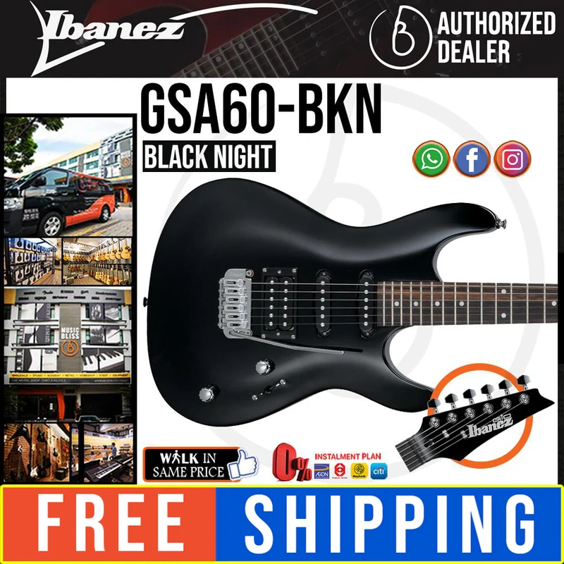 Ibanez GIO GSA60 Electric Guitar - Black Night