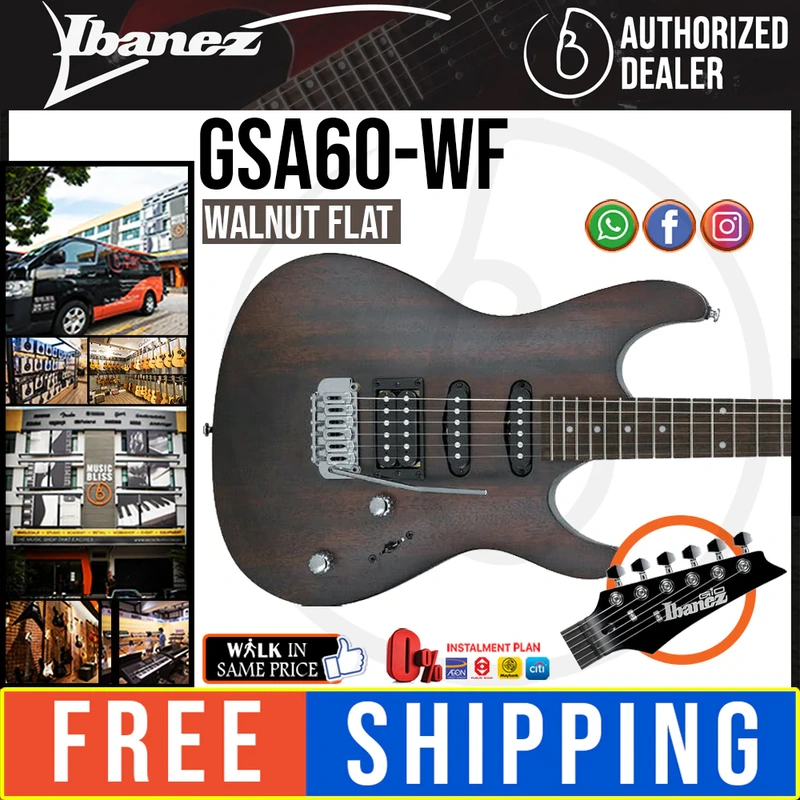 Ibanez GIO GSA60 Electric Guitar - Walnut Flat