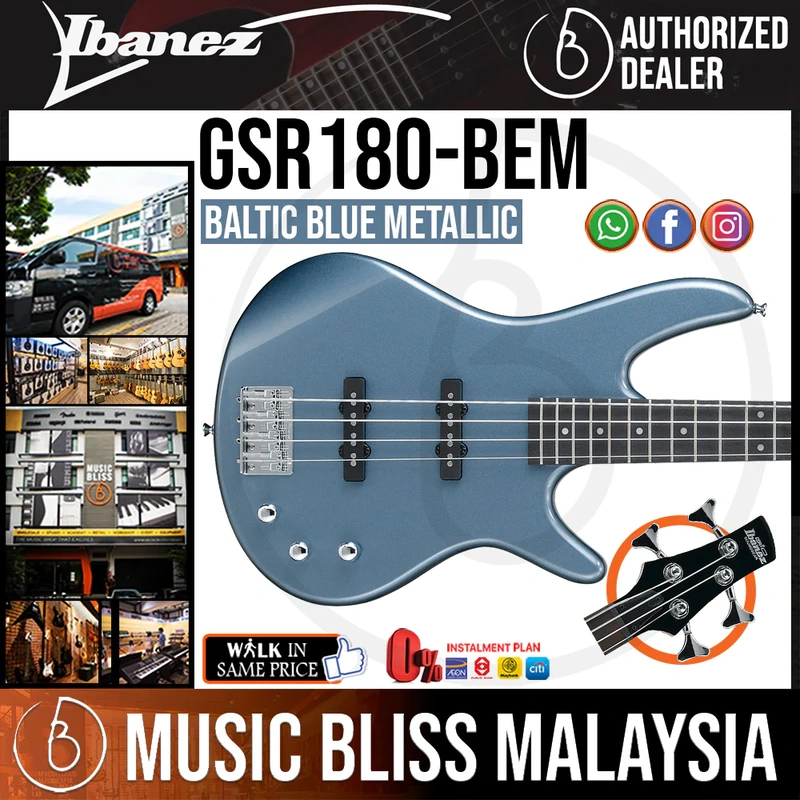 Ibanez Gio GSR180 Electric Bass Guitar - Baltic Blue Metallic