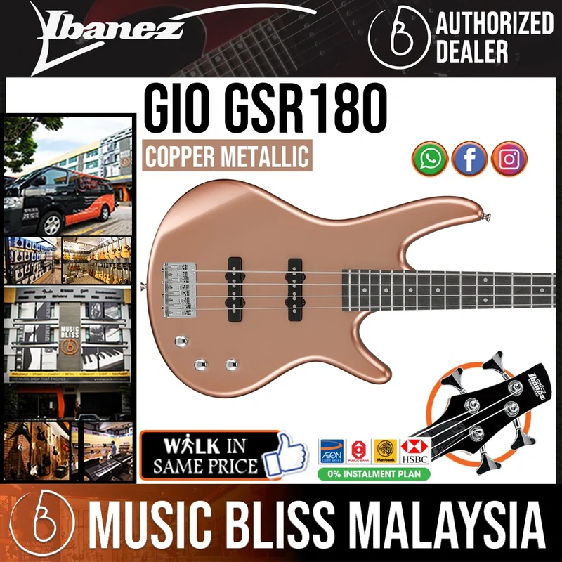 Ibanez Gio GSR180 Electric Bass Guitar - Copper Metallic