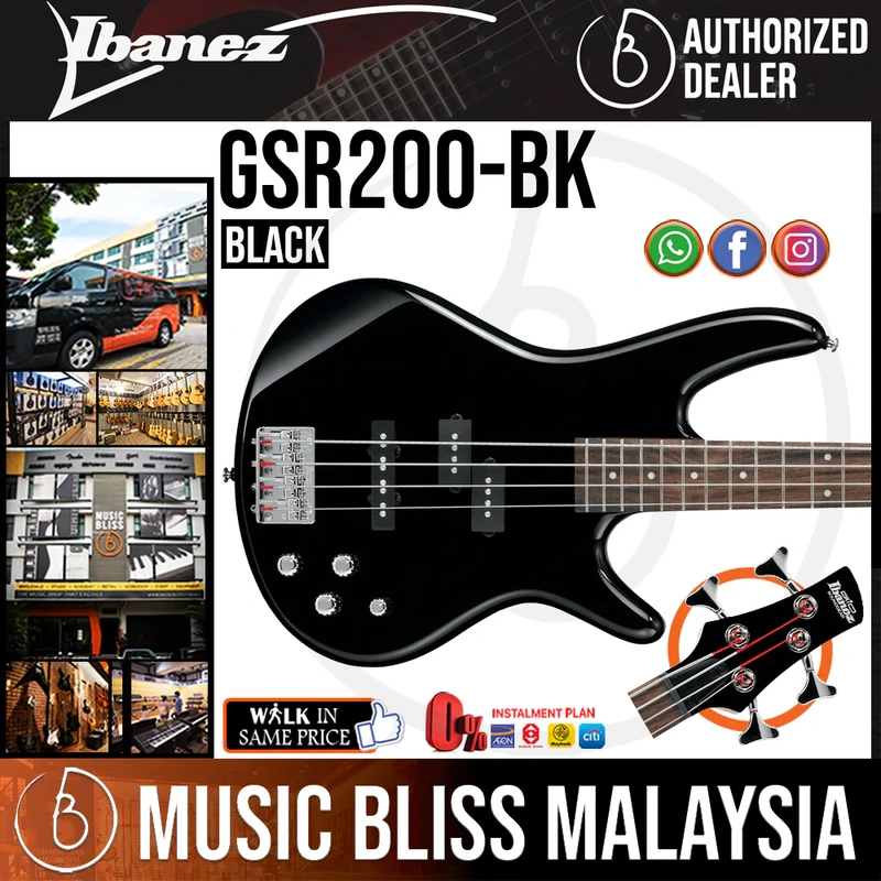 Ibanez Gio GSR200 Electric Bass Guitar - Black