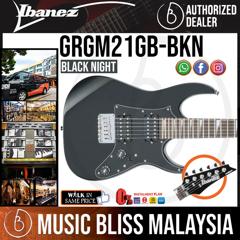 Ibanez GRGM21GB miKro Electric Guitar - Black Night
