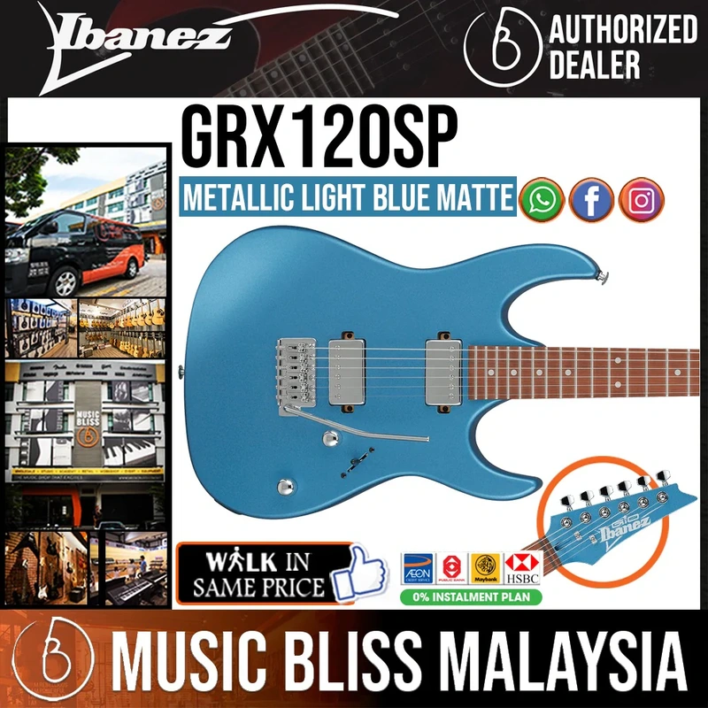 Ibanez GRX120SP Electric Guitar - Metallic Light Blue Matte