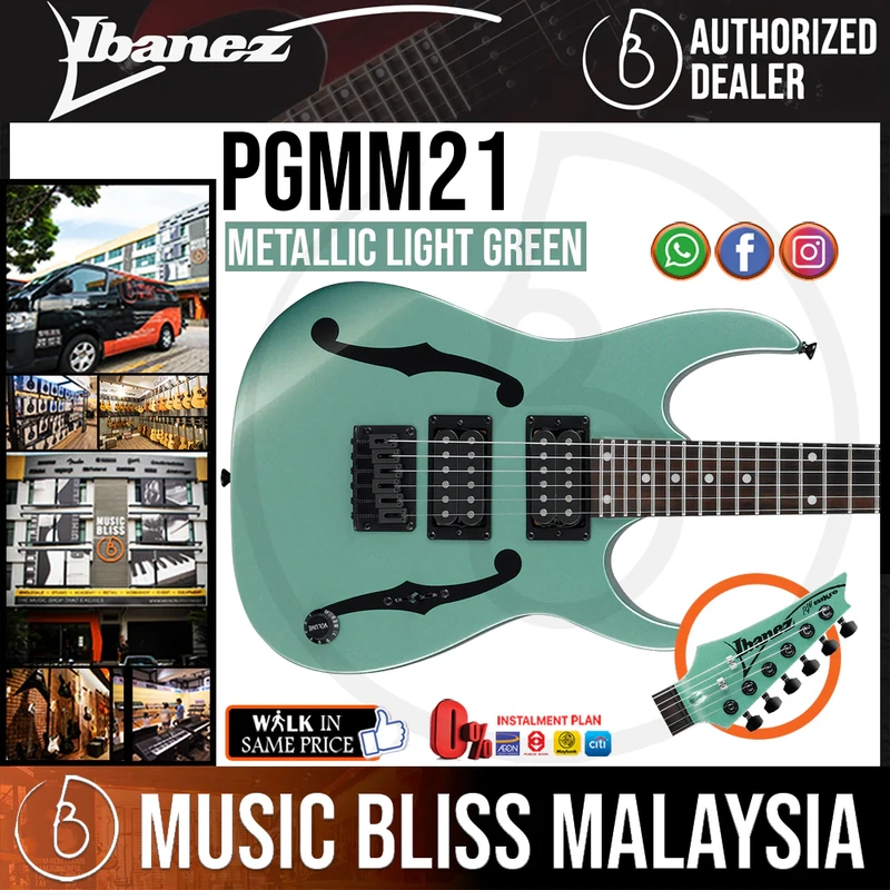 Ibanez Paul Gilbert Signature PGMM21 Electric Guitar - Metallic Light Green