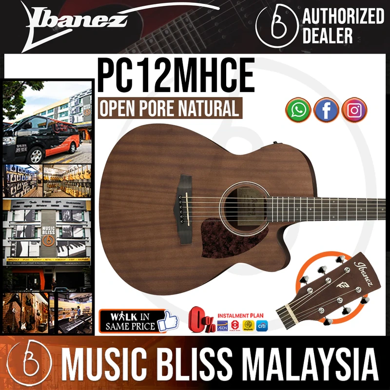 Ibanez PC12MHCE Acoustic-Electric Guitar - Open Pore Natural