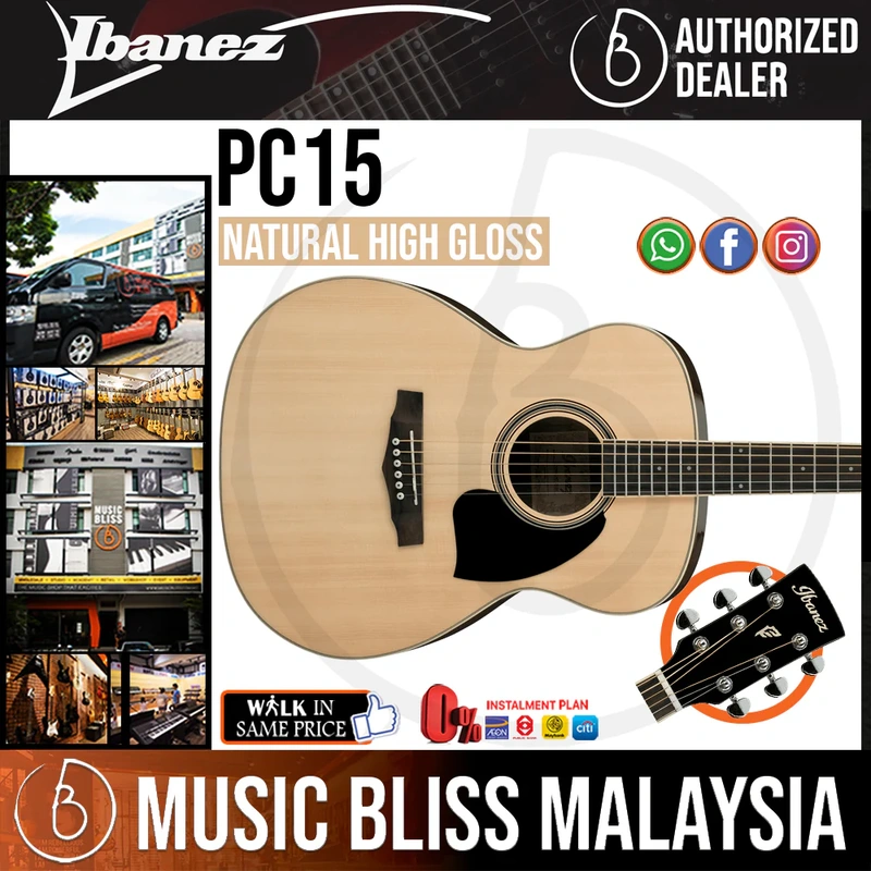 Ibanez PC15 Acoustic Guitar - Natural High Gloss