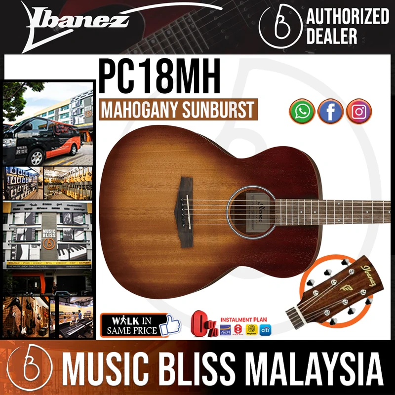 Ibanez PC18MH Acoustic Guitar - Mahogany Sunburst Open Pore