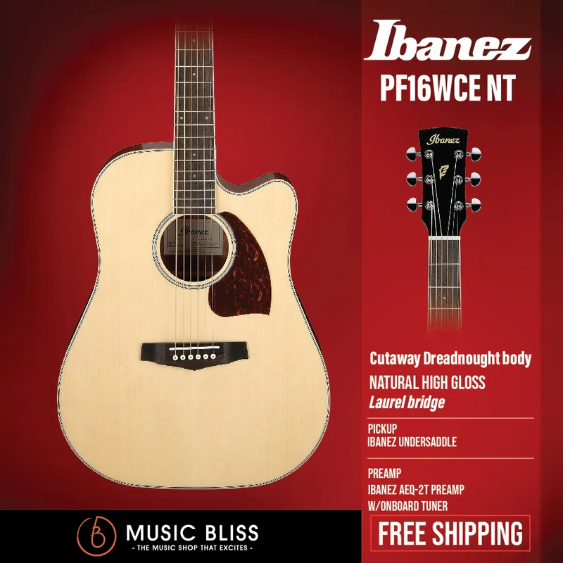 Ibanez PF16WCE Acoustic-Electric Guitar - Natural High Gloss