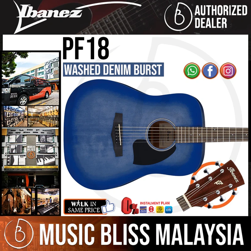Ibanez PF18 Acoustic Guitar - Weathered Denim Blue
