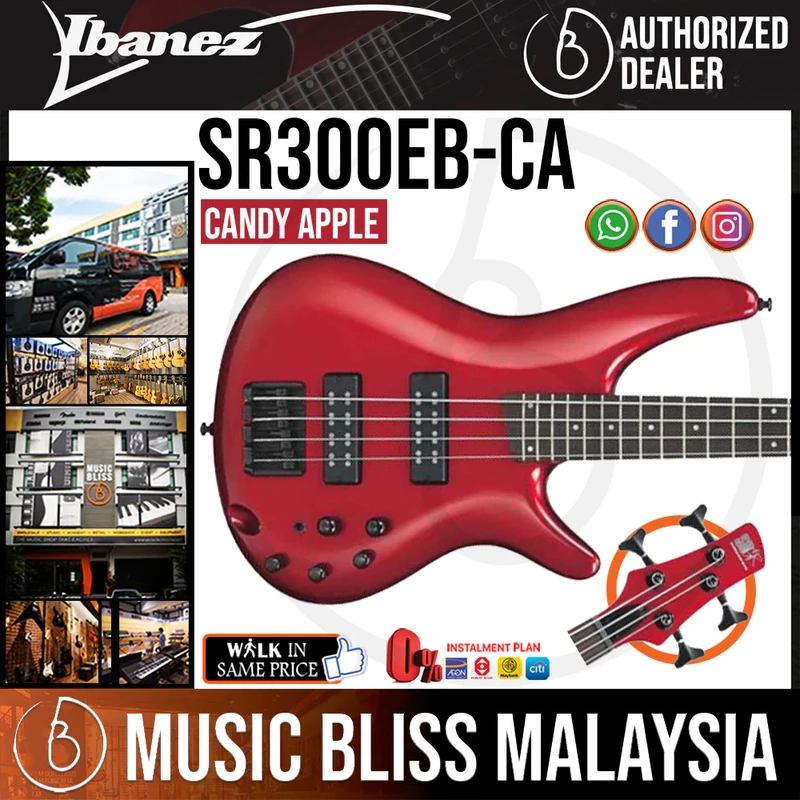 Ibanez Standard SR300EB Electric Bass Guitar - Candy Apple