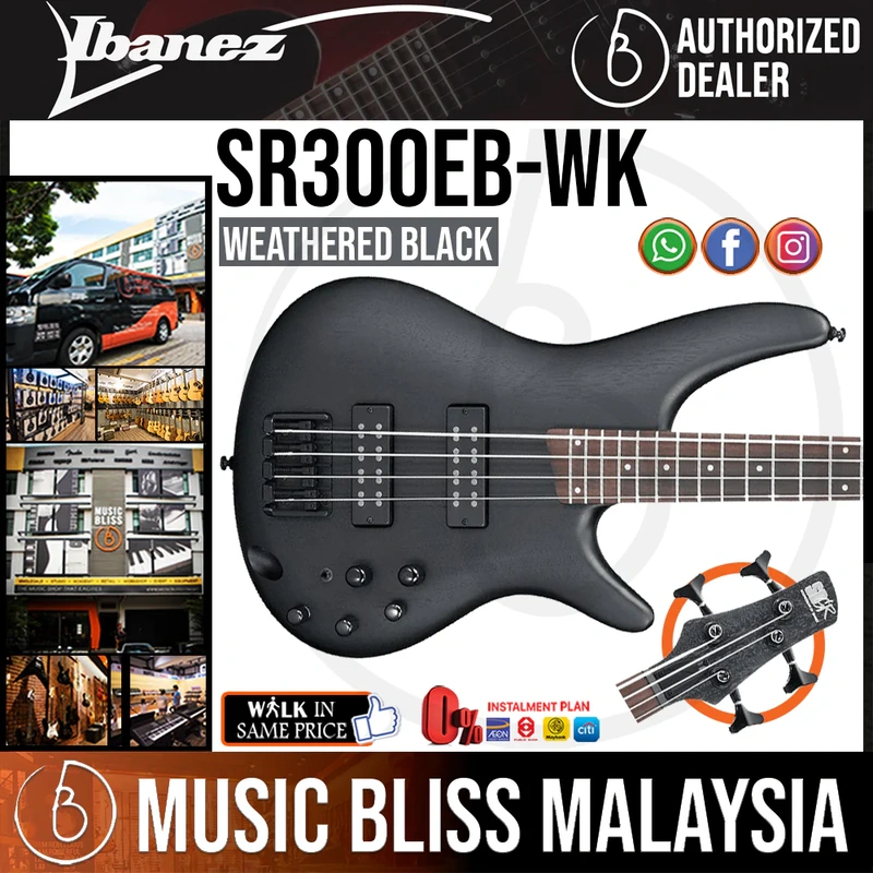 Ibanez Standard SR300EB Electric Bass Guitar - Weathered Black