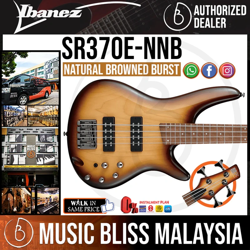 Ibanez Standard SR370E Electric Bass Guitar - Natural Browned Burst