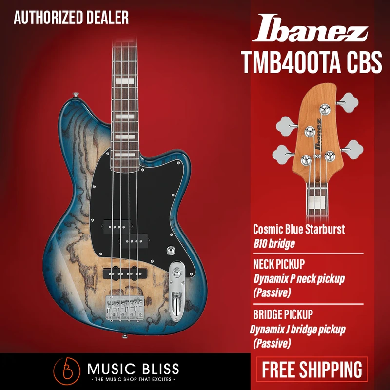 Ibanez Talman TMB400TA Electric Bass Guitar - Cosmic Blue Starburst
