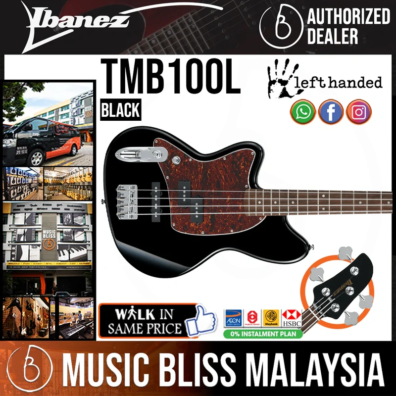 Ibanez TMB100L Left-handed Electric Bass Guitar - Black