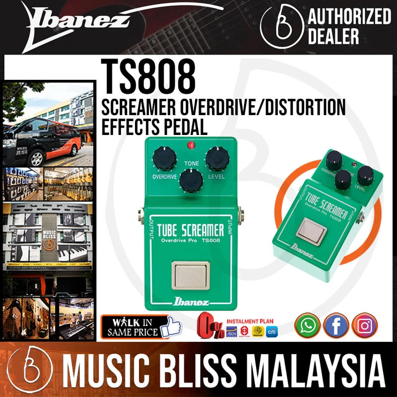 Ibanez TS808 Tube Screamer Overdrive/Distortion Effects Pedal