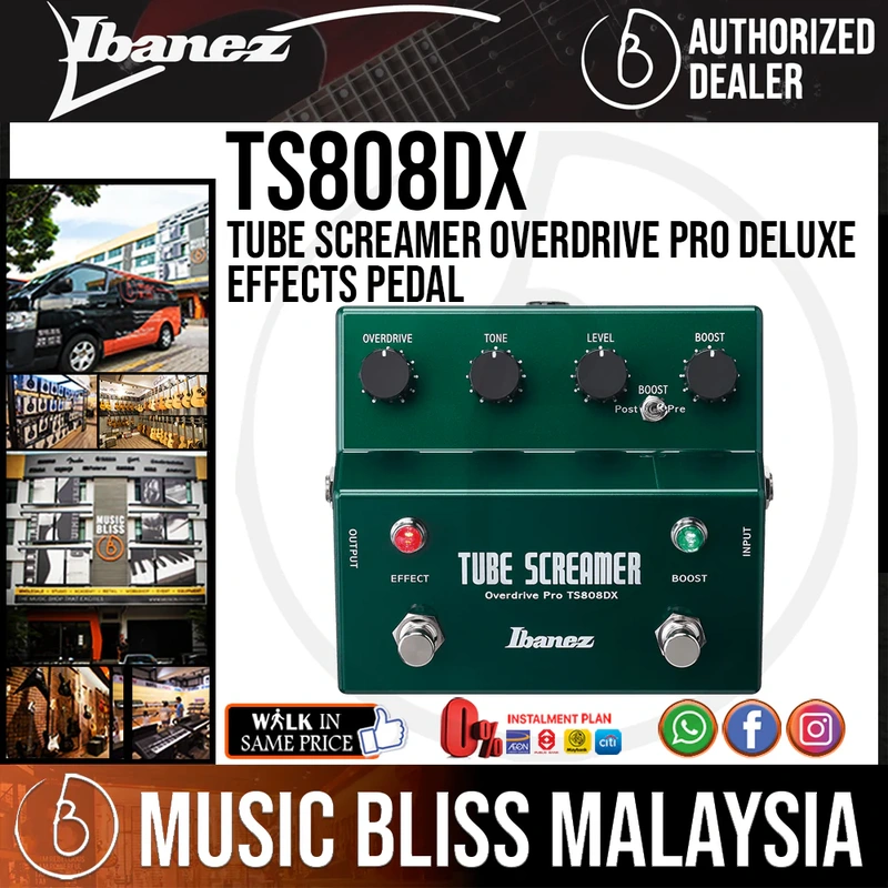 Ibanez TS808DX Tube Screamer Overdrive Pro Deluxe Effects Pedal