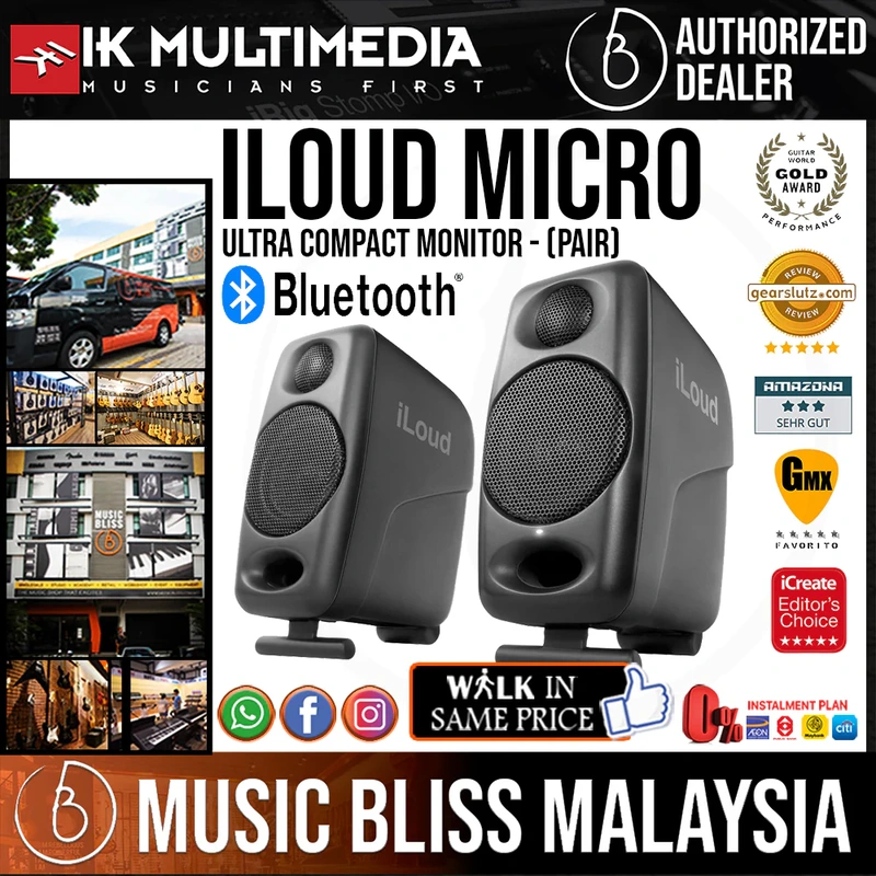 IK Multimedia iLoud Micro Ultra Compact Monitor with Bluetooth (Pair)
