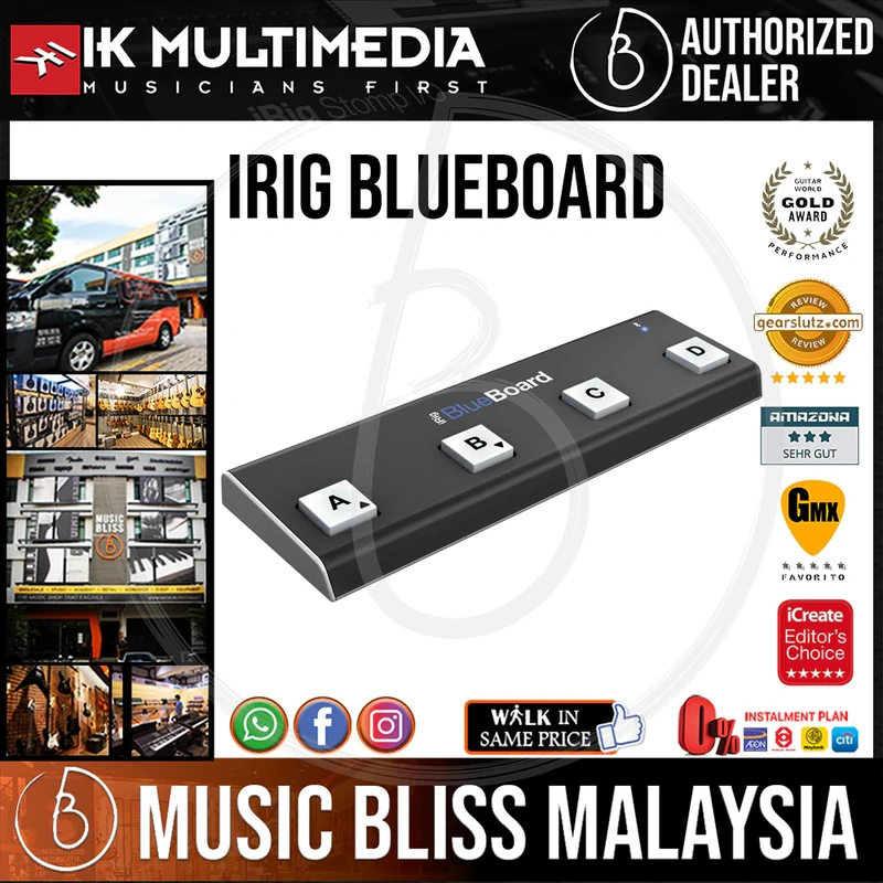 IK Multimedia iRig Blueboard Bluetooth MIDI Pedalboard