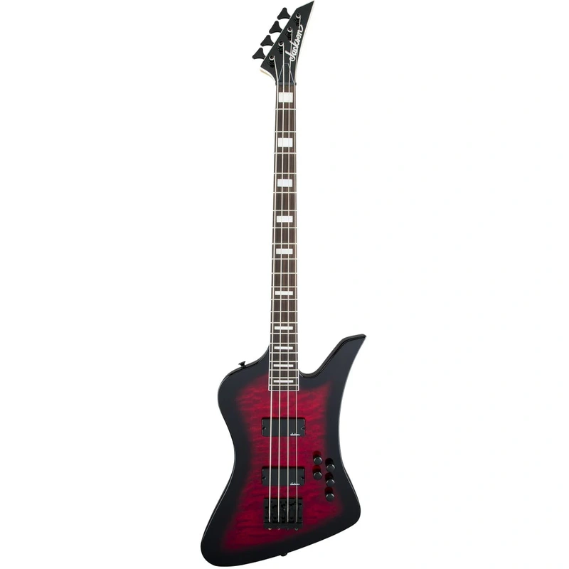 Jackson JS Series Kelly Bird JS3Q 4-String Electric Bass - Transparent Red Burst