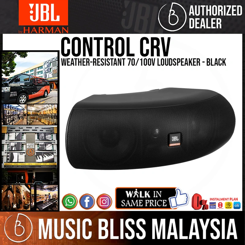 JBL Control CRV Weather-Resistant 70/100V Loudspeaker - Black