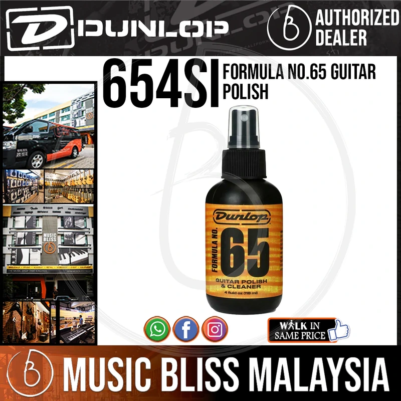 Jim Dunlop 654SI Formula No. 65 Guitar Polish & Cleaner, 4oz