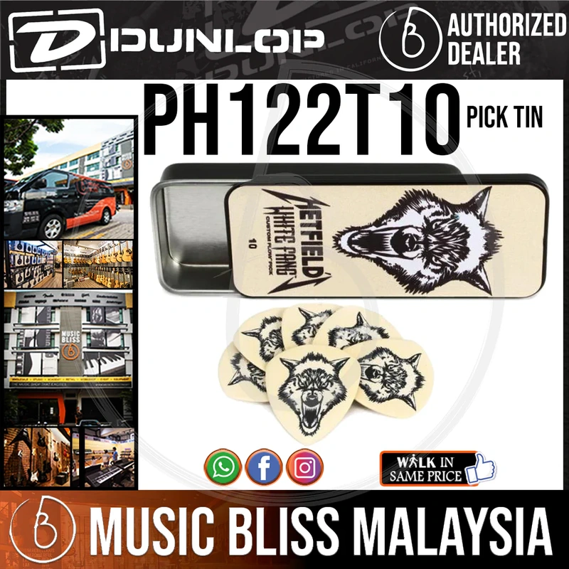 Jim Dunlop PH122T10 White Fang Pick Tin