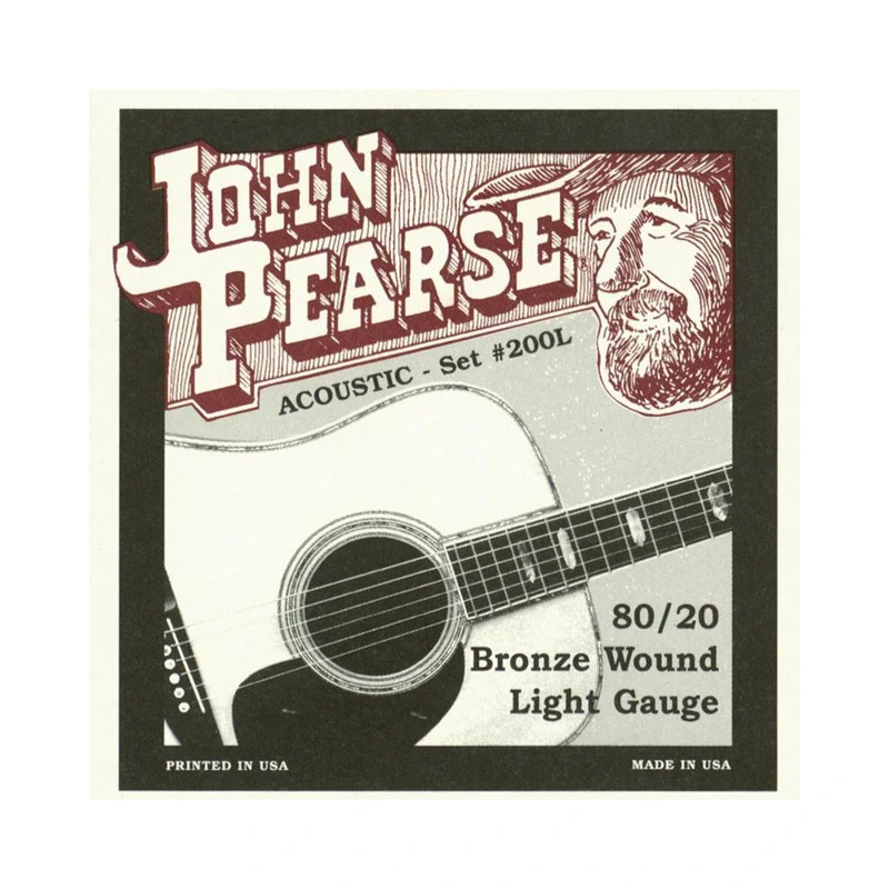 John Pearse 200L 80/20 Bronze Light Acoustic Guitar Strings