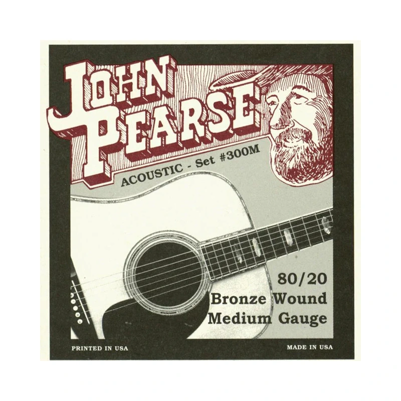 John Pearse 300M 80/20 Bronze Medium Acoustic Guitar Strings