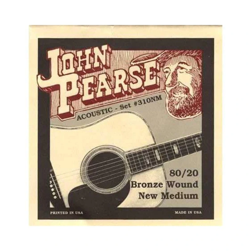 John Pearse 310NM 80/20 Bronze New Medium Acoustic Guitar Strings