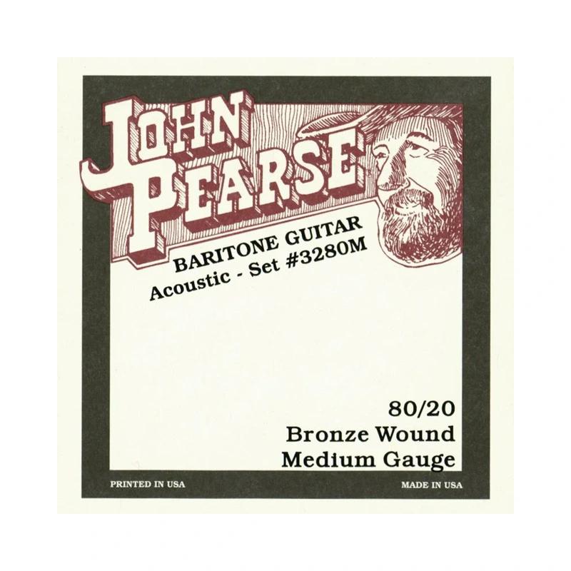 John Pearse 3280M 80/20 Bronze Medium Acoustic Baritone Guitar Strings