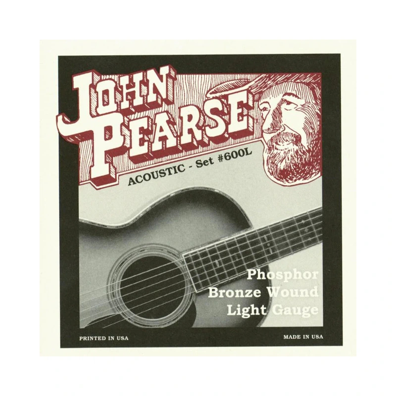 John Pearse 600L Phosphor Bronze Light Acoustic Guitar Strings