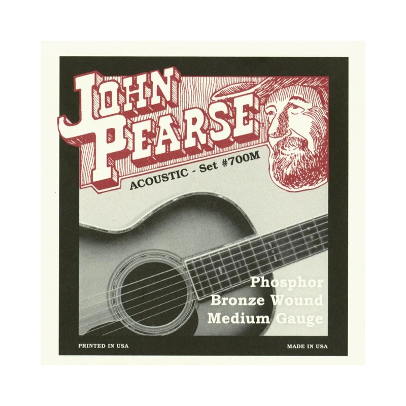 John Pearse 700M Phosphor Bronze Medium Acoustic Guitar Strings