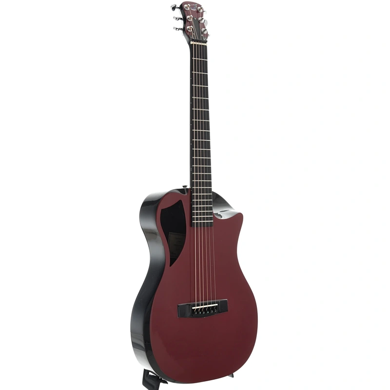 Journey Instruments OF660 Carbon Fiber Collapsible Travel Guitar with Gigbag, Burgandy Red Top