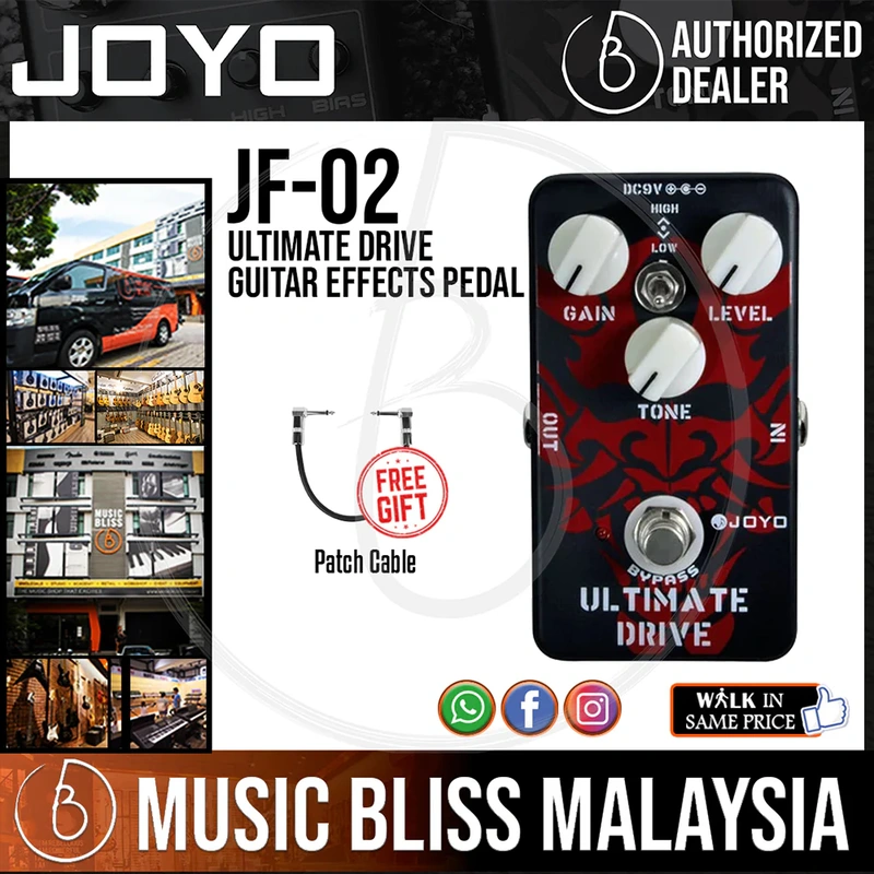 Joyo JF-02 Ultimate Drive Guitar Effects Pedal with Free Patch Cable