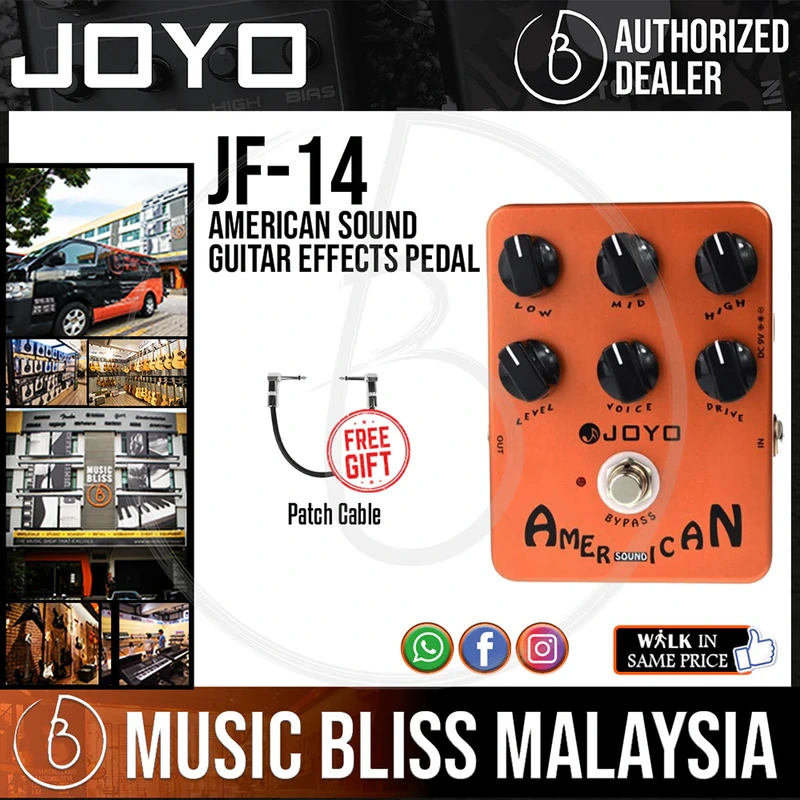 Joyo JF-14 American Sound Guitar Effects Pedal with Free Patch Cable